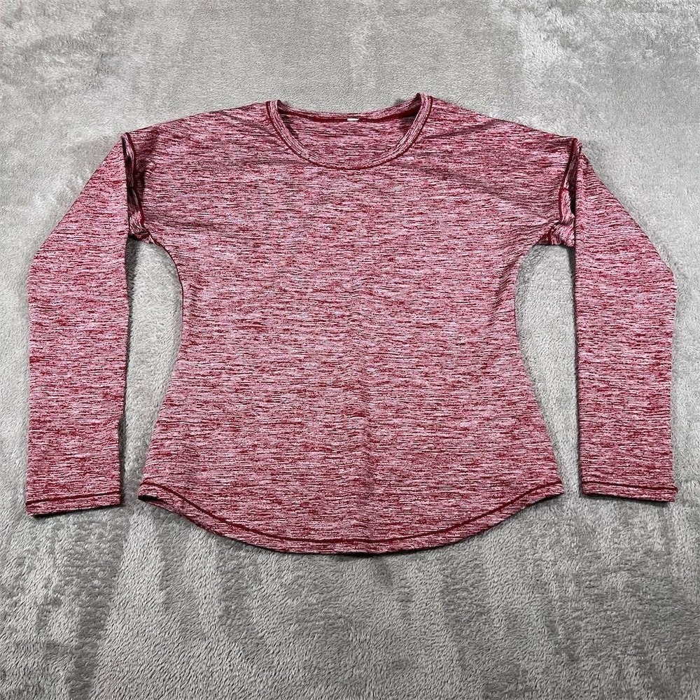 Lululemon Women's Top Size Red Heathered Red Long Sleeve Athletic Activewear